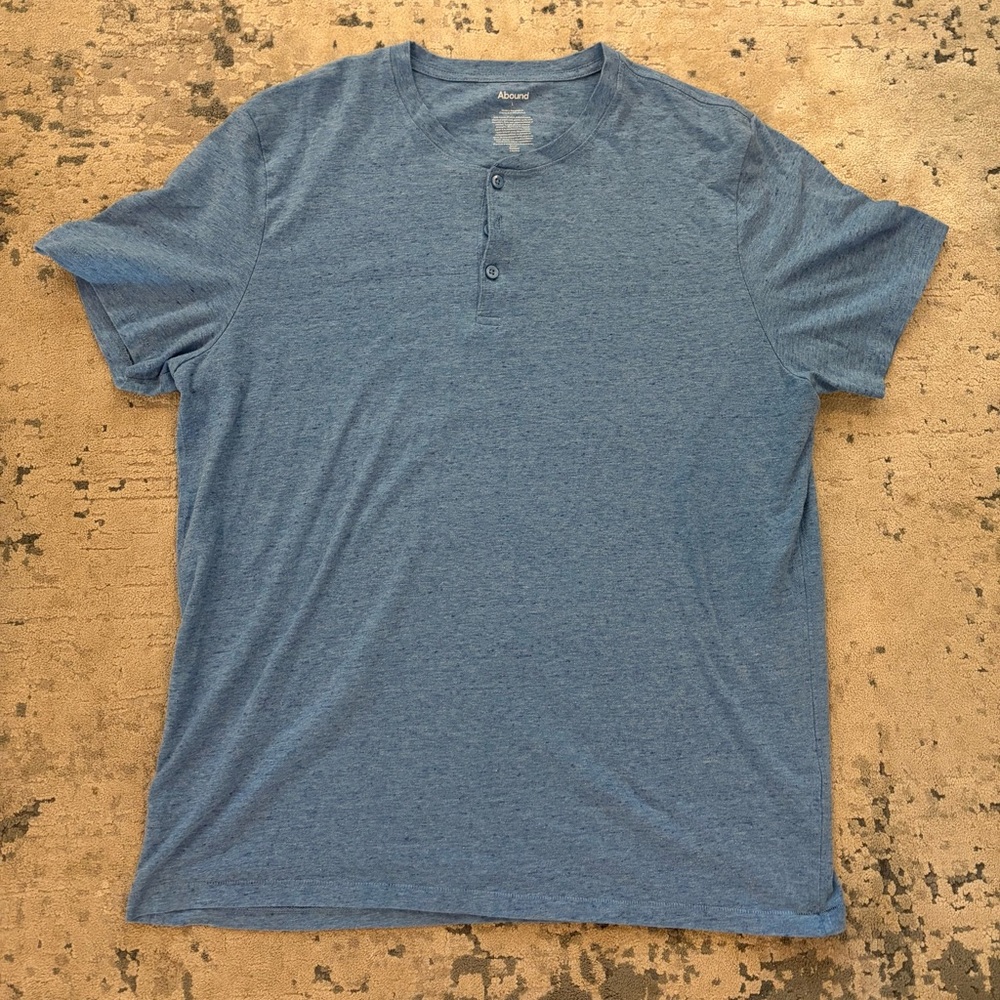 Abound Heather Blue Short Sleeve Henley